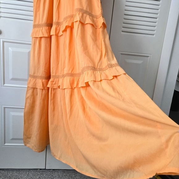Bohera Miralee Golden Tiered Maxi Dress  Size Large - Picture 11 of 13